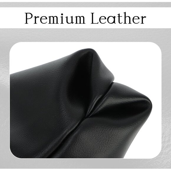 Silvery Soft Leather Dumpling Clutch for Women, Ruched Evening Handbag, Classic - Picture 4 of 7